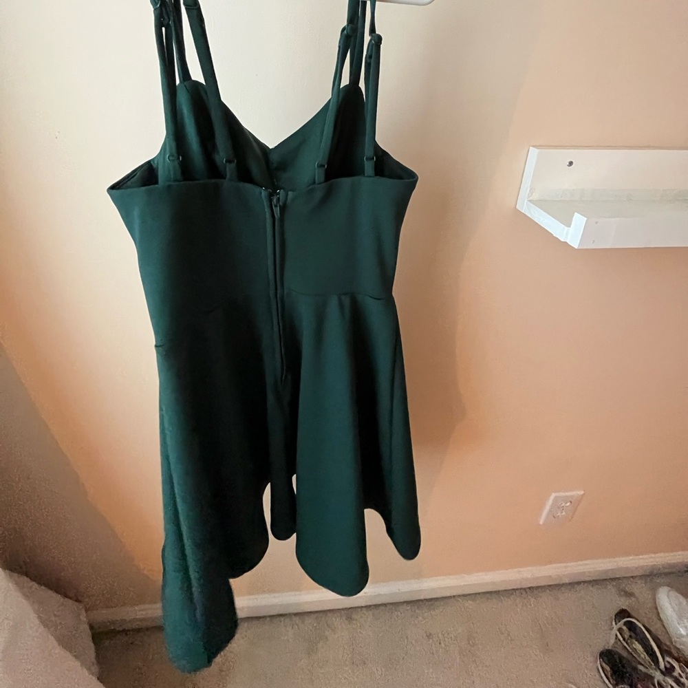 Macy’s Teezeme Junior’s Dark Green Mini dress - Picture 3 of 4